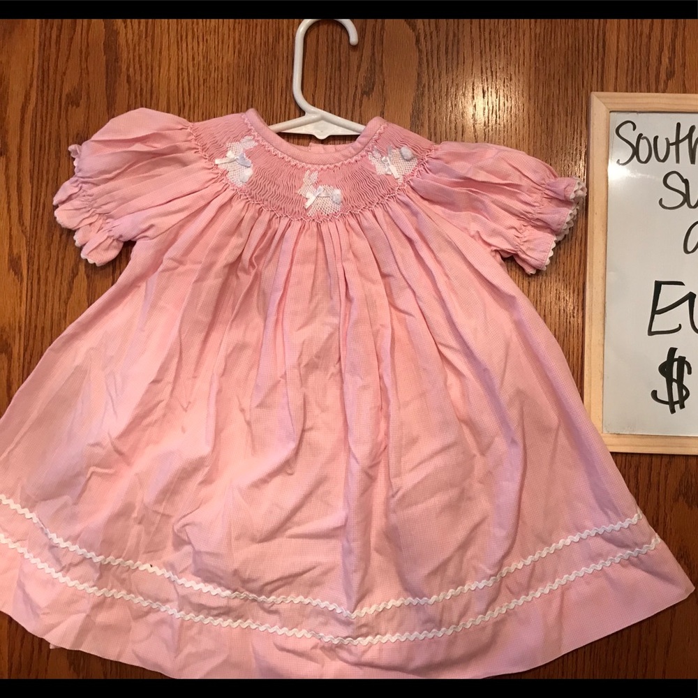 Smock Easter Dress with bunnies 🐰🐰